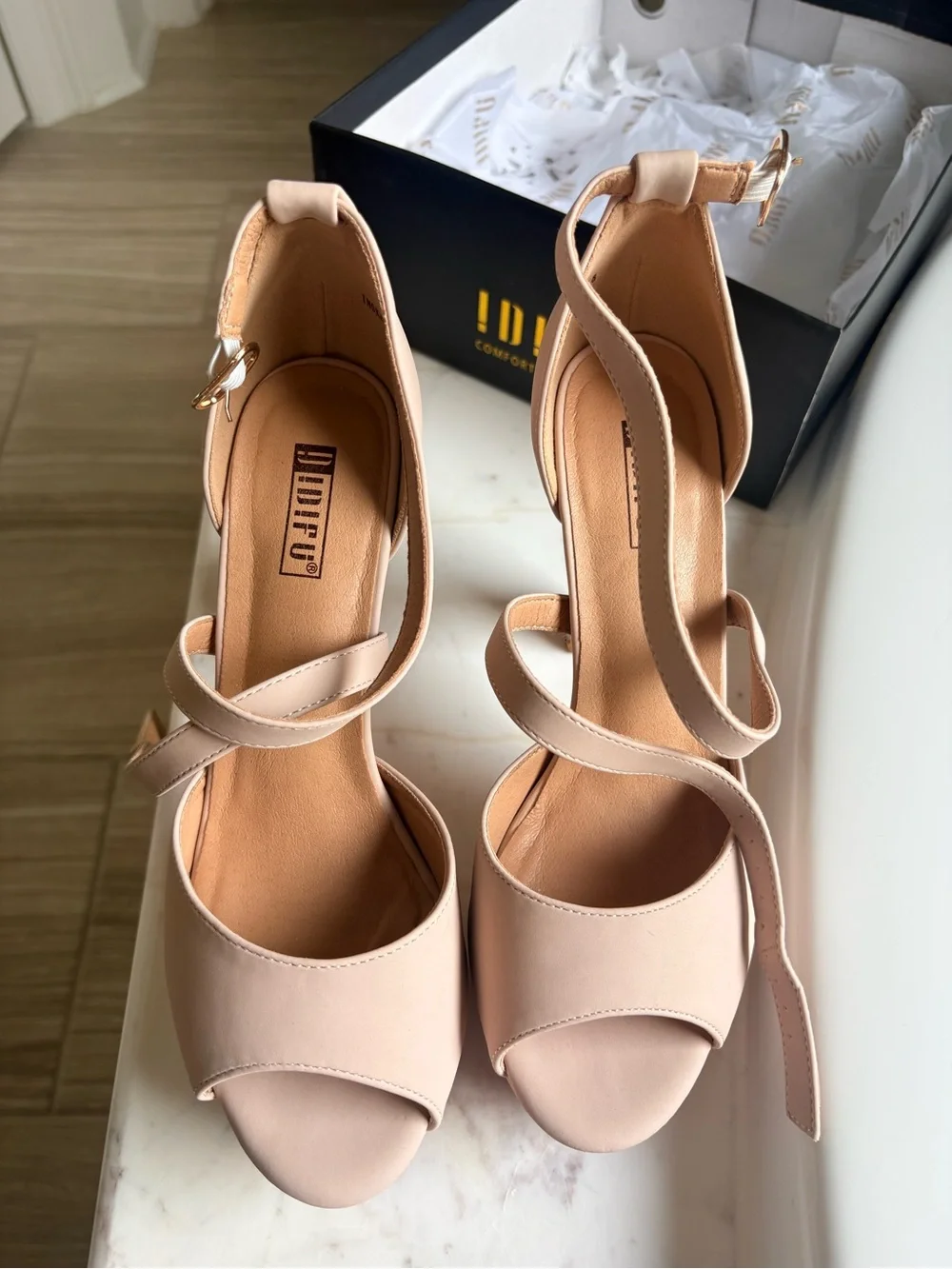 Platform Peep Toe Heels Size 8
